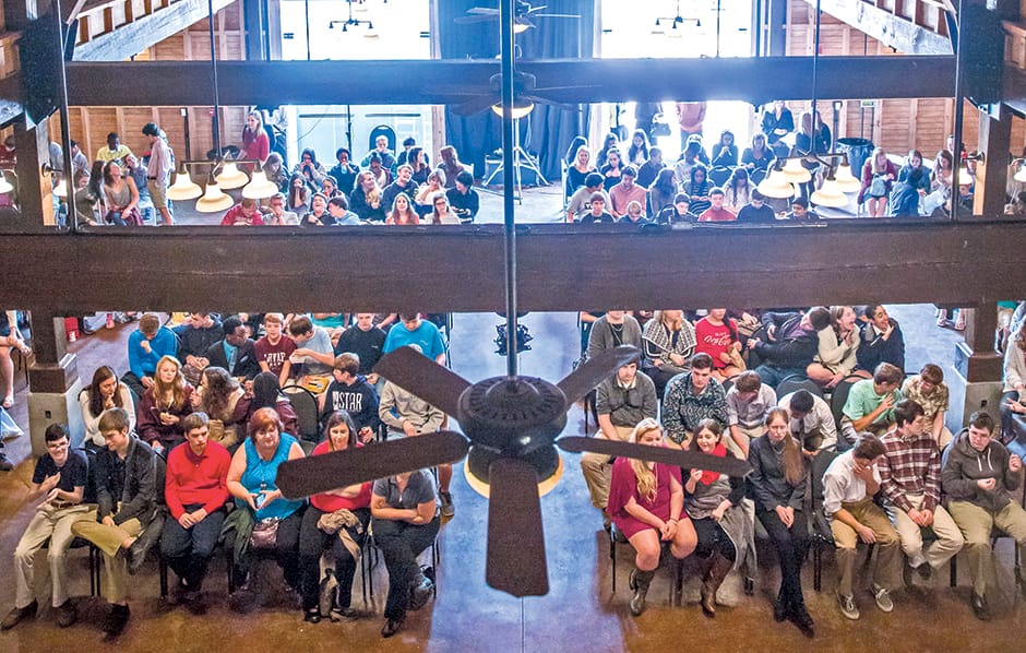 Audience in historic setting